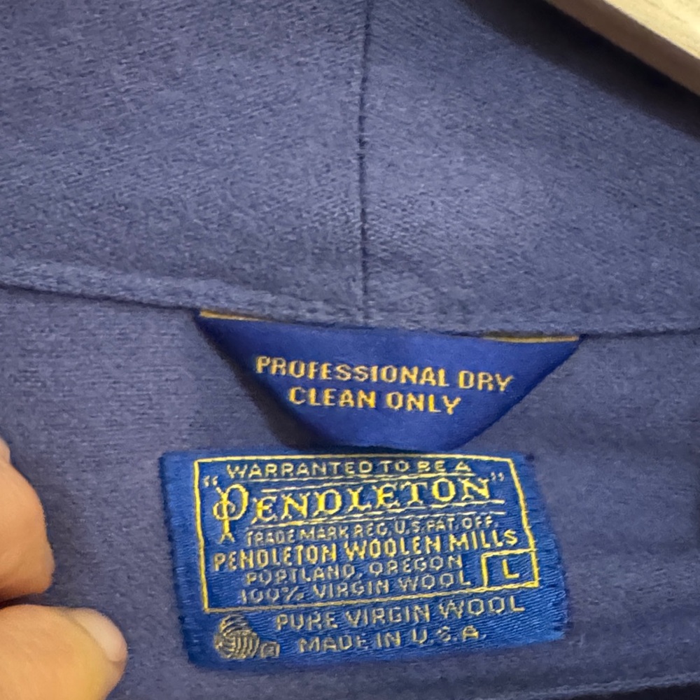 Pendleton Blue Virgin Wool Label Robe - Picture 2 of 4